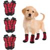 4Pcs Dog Socks Super Soft Fastener Tape Non-Slip Breathable Easy-wearing Decorative Cotton