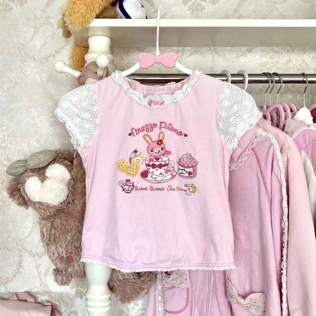 Japanese Cartoon Printing Tanks Women Summer Kawaii Cute Bow Tank Tops  Fairy Lace Patchwork Embroidery Camisoles Y2k Aesthetic