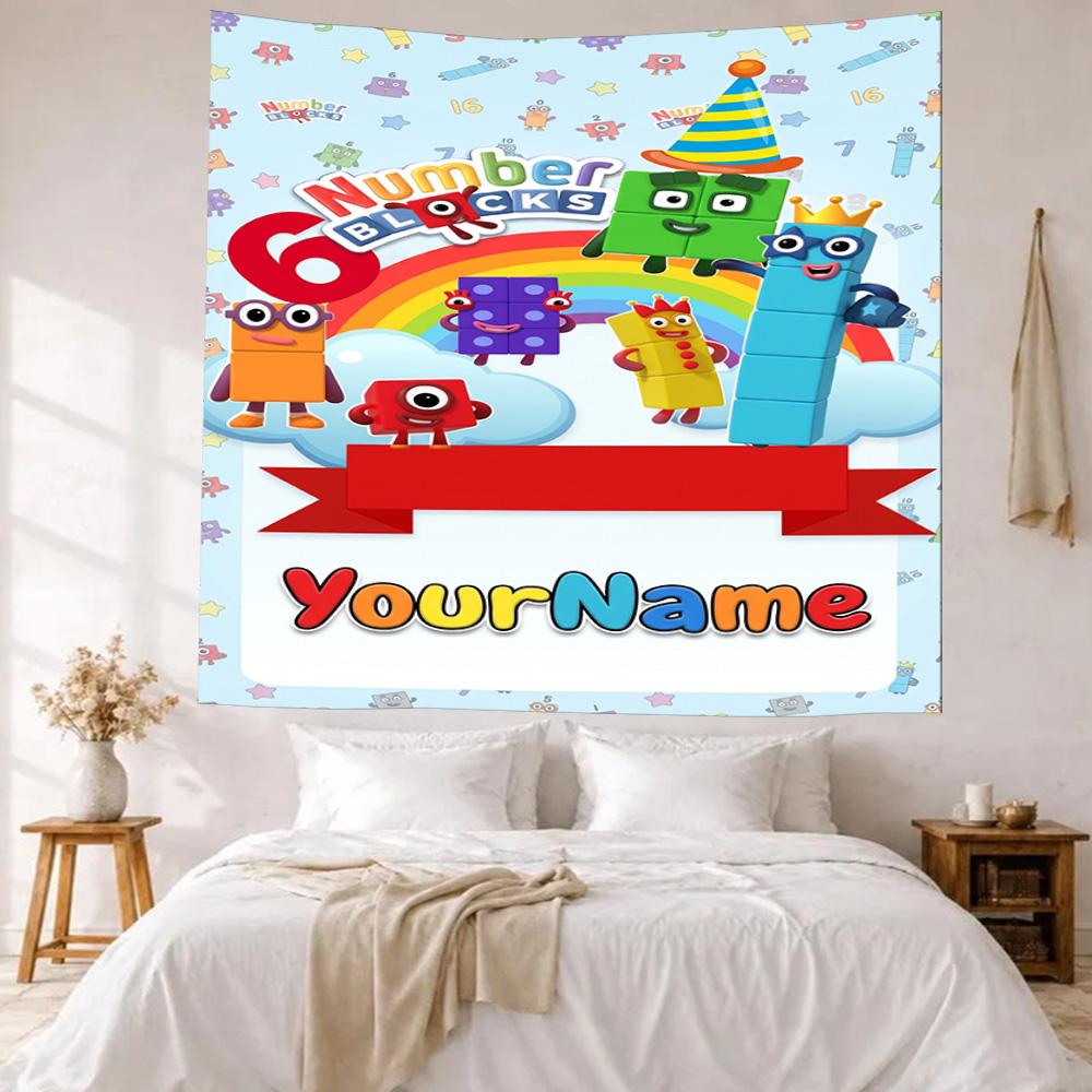 Numberblocks Custom Your Name Wall Decor Tapestry Art For Pet Memorial Birthdaywedding Party Backdrop Family Gift