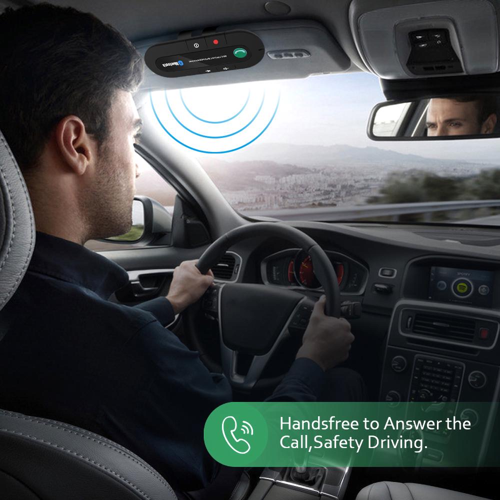 Kebidu Mini Android 4.1 Speakerphone Sun Visor Clip Universal Bluetooth Handsfree Car Kit Wireless Bluetooth Mp3 Music Player LB