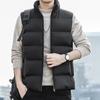 Мужской жилет с воротником-стойкой, без рукавов, застежка-молния, жилет с карманами, однотонный
