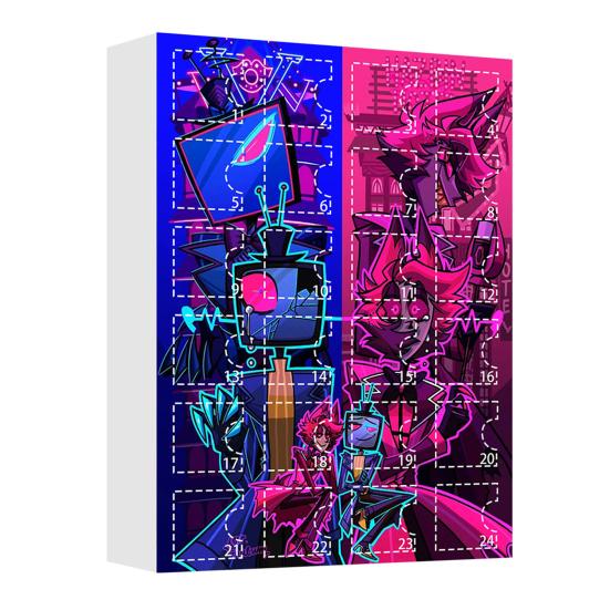 Yousheng  Hazbin Hotel Advent Calendar 24 Day Christmas Countdown Box with Unique Window Design Multifunctional Holiday Decoration for Kids Rooms Cars