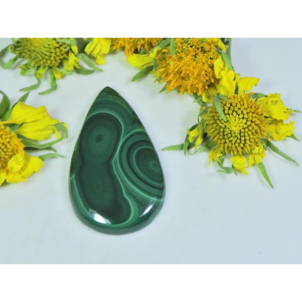 AA++ натуральный зеленый малахит груша кабошон россыпью драгоценный камень 19X35X4MM 36Cts. Д-14