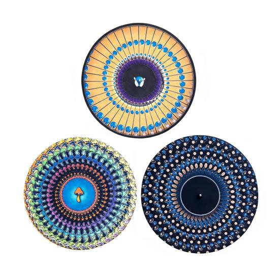 2/3 шт. Анимированный зоотропный слипмат 12 дюймов Оптическая иллюзия Мати для проигрывателя Анимированный виниловый слипмат с эффектом движения зоотропа Кинетическая визуальная пластинка