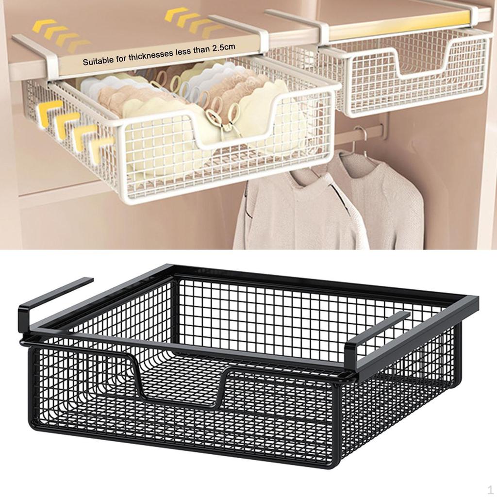 Under Shelf Storage Basket Clothing Sorting Rack Sturdy Multiuse Underwear Box for Home