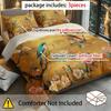 3pcs Two Birds Dancing with Flowers Pattern Digital Print Quilt Set - Includes 1 Quilt Cover and 2 Pillow Cover (without Filler)