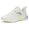 New Anta Elastic Adhesive Anti Slip Wear Resistant Low Top Running Shoes Women's Ivory White Silver 122325542-1