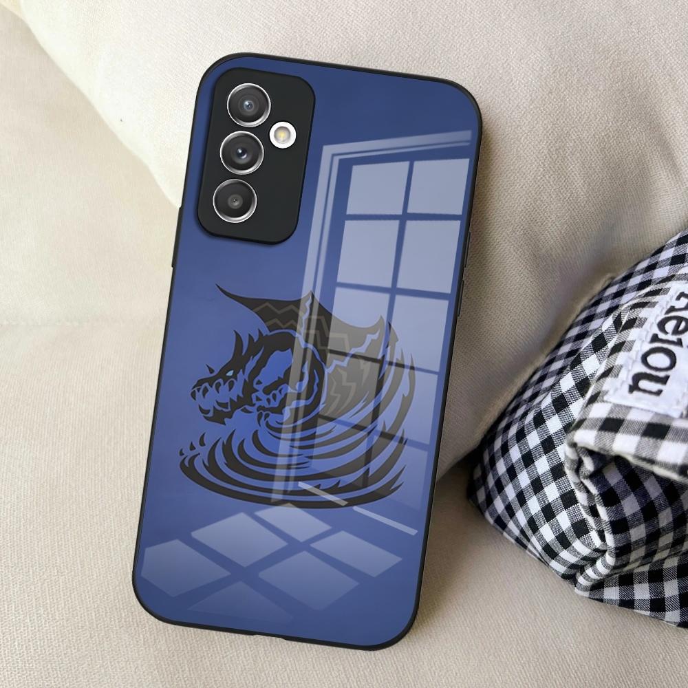 Чехол для телефона M-Monster Hunter для S25 Samsung S24 Ultra S23 Fe S22 Plus S20 S21 A16 A54 A34 A53 Стеклянная крышка