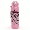 1PC Intersecting Triangle Geometric Shape 750ml Color Plastic Water Bottle Leakproof Flip Straw Lid For Sports Office Home Use
