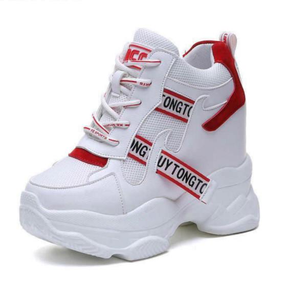 Модная женская обувь Высокие кроссовки Женские ботильоны на платформе