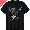 Cat Playing Guitar Rock Star Rock and Roll for Men Women  T-Shirt Print Original Design Gifts T Shirts Camiseta Hombre