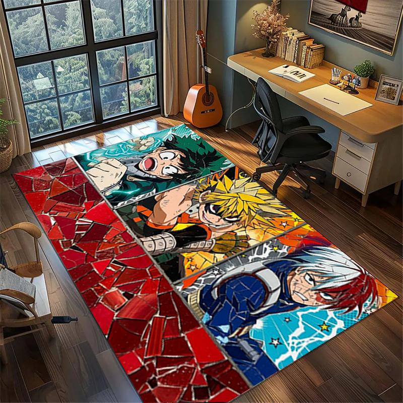 My Hero Academia Decor Rug Large Area Non Slip Washable Carpet Gamer Room Bedroom Mat