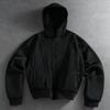 Женская толстовка с капюшоном на молнии оверсайз, однотонная, с пэчворком, уличный стиль, повседневная, с длинным рукавом