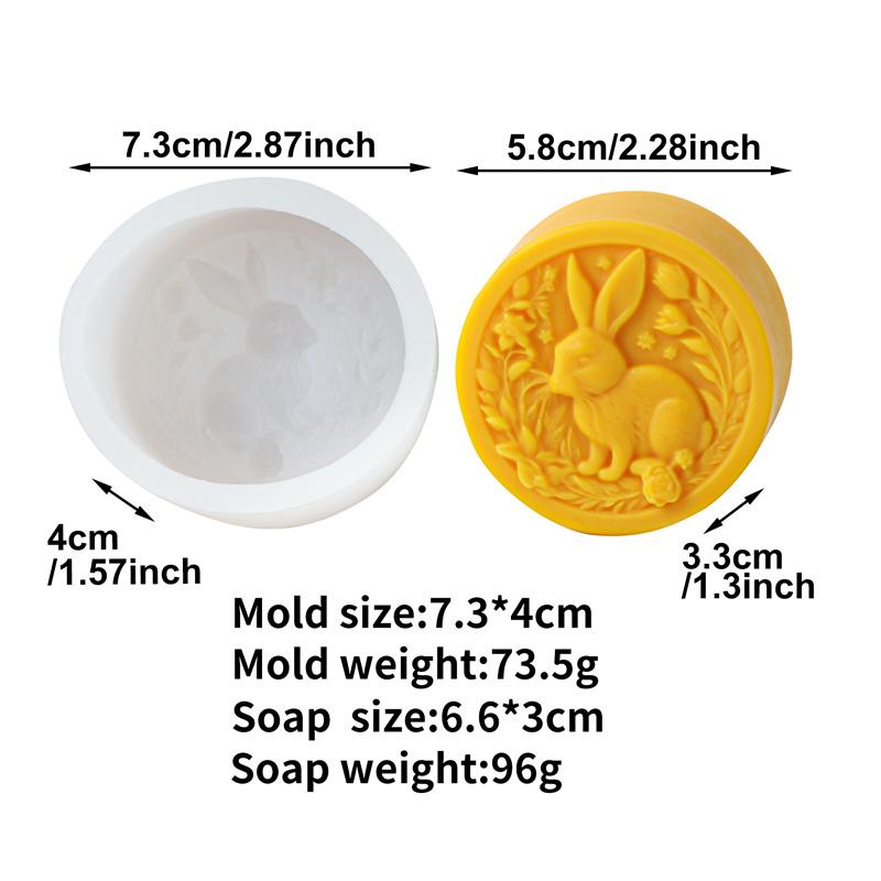 3D Рельефный Цветок Кролик Силиконовая Форма для Мыла Сделай Сам Пасхальный Кролик Смола Гипс Изготовление Животное Шоколадная Форма для Торта Подарок Домашний Декор
