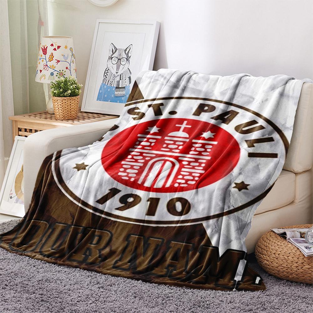 1PC Custom Name St.Pauli Patterned Flannel Blanket Suitable For All Seasons for Home Decor Warmth and Comfort Gifts Holiday Present
