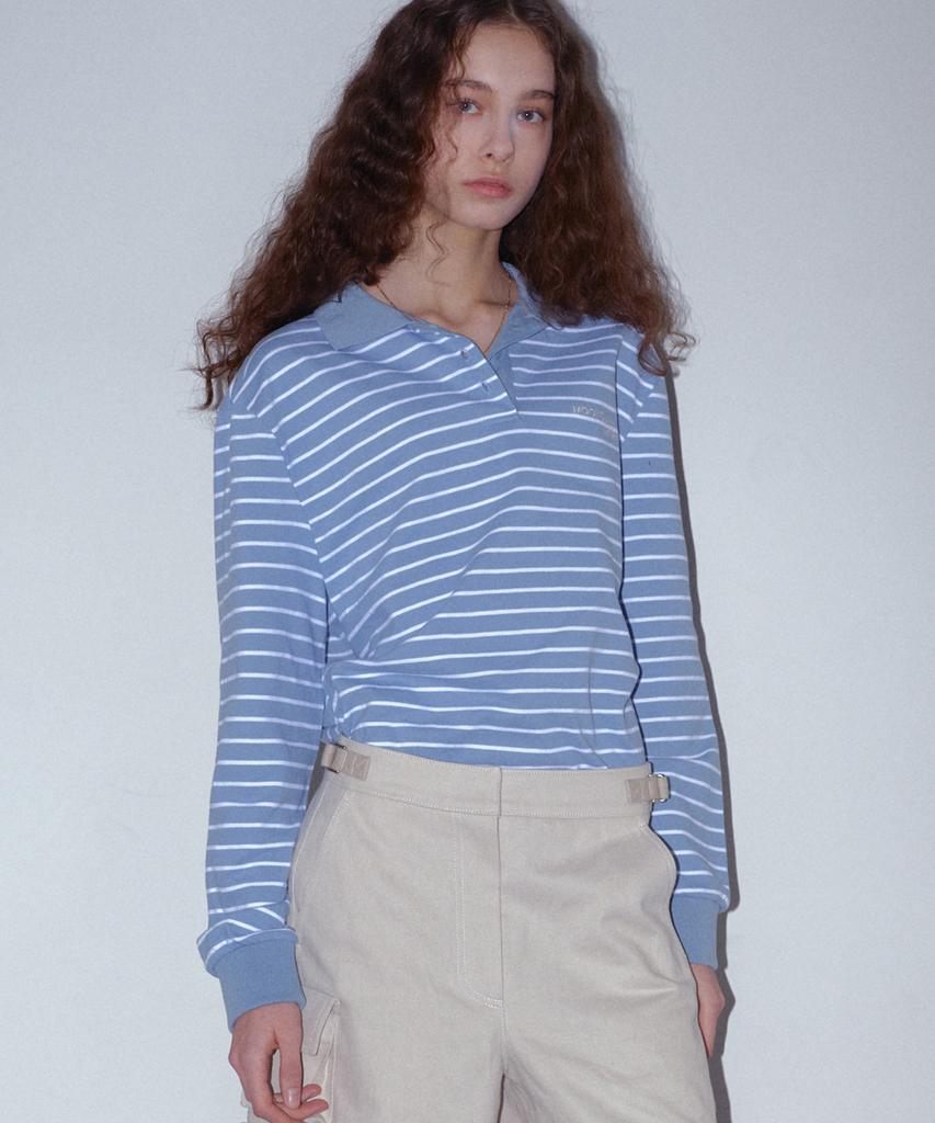 MOONSUN 01 M.C Unisex, Stripe Pk Shirt / Sky