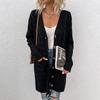 Women's Knitted Sweater Autumn Winter Long Twists Sweaters Loose Casual Cardigan