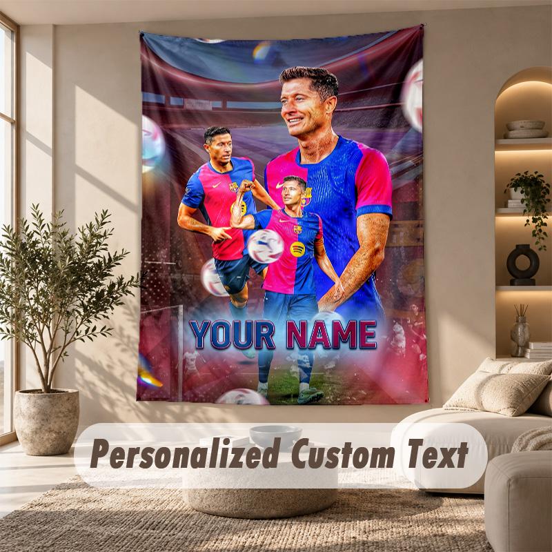 Tapestry Custom Name Text, Wall Hanging Tapestry Home Room DecorRobert Lewandowski