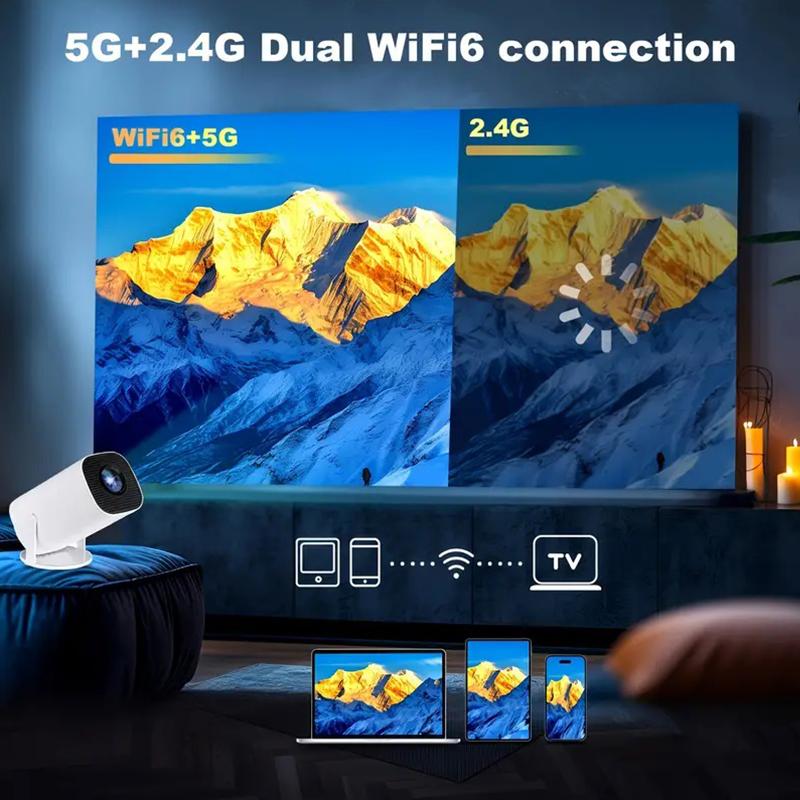 Портативный проектор 4K HD Android 11 Wifi6 260ANSI Allwinner H713 BT5.0 1080P 1280*720P Видео Кинотеатр Уличные Портативные Прожекторы