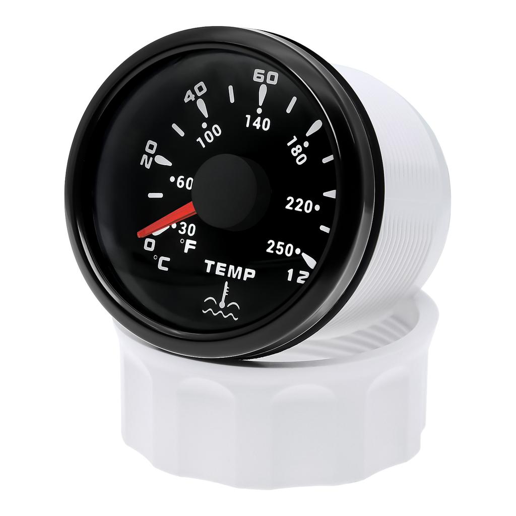 ZMFJH 0~120℃ 52MM Water Temperature Gauge with Sensor 10.2MM Universal Car Boat Yacht Water Temp Meter Indicator 7 Color Light