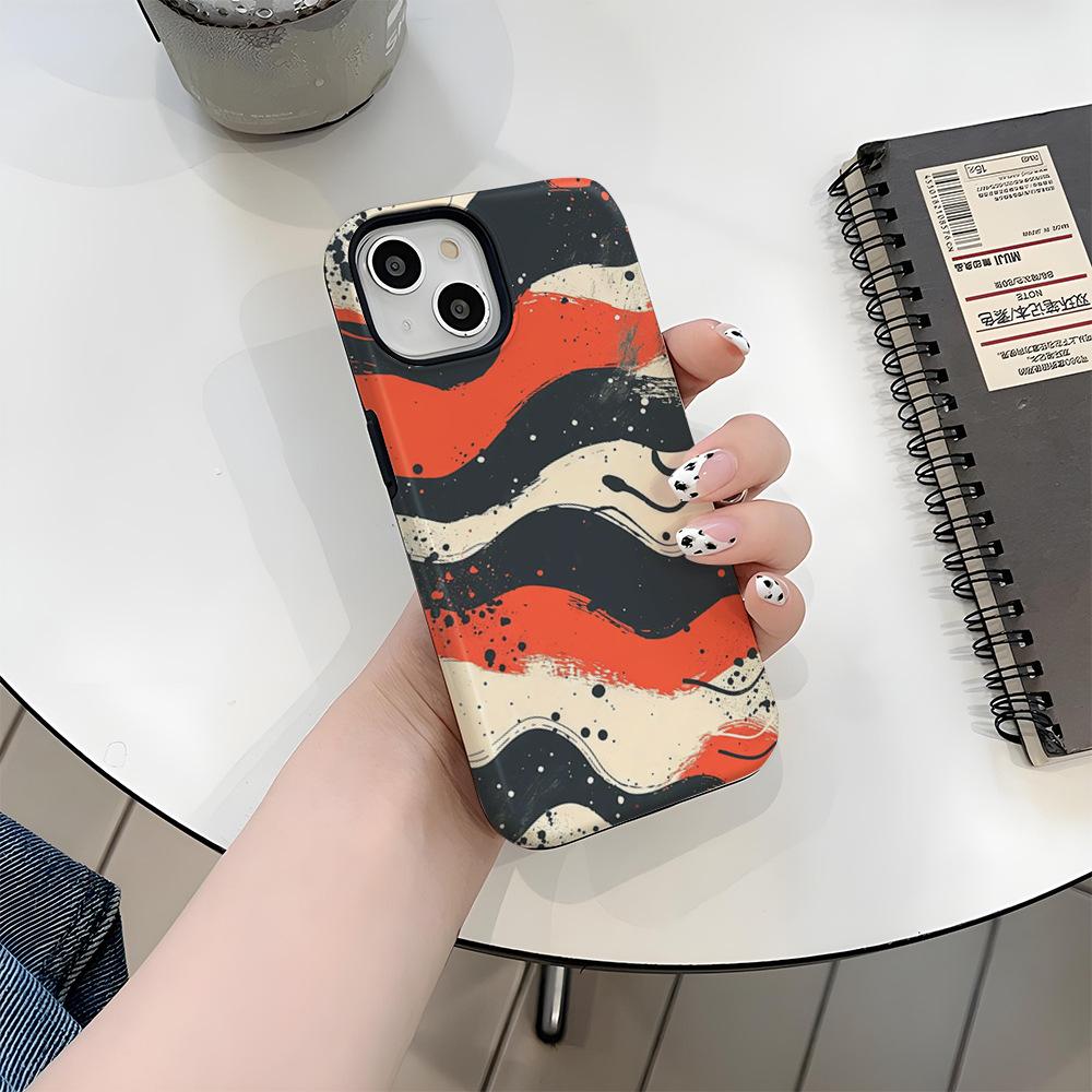 Color oil painting wavy iphone12 matte film mobile phone case apple 17promax anti-drop mobile phone case