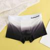 Men Boxer Briefs Letter Print Gradient Print Ice Silk Shorts Underwear with U-Convex Design Slim Fit High Elasticity Panties