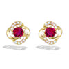 [R5152] - Gold Plated 'Sissi' Golden Ruby Earrings - 10x10 Mm
