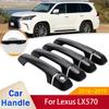 Fit for Lexus LX570 J200 LX450d 2016~ Gloss Black Smart Door Handle Cover Style Sticker Trim Car Protective Film