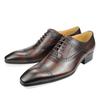 Fashion High-Quality Genuine Leather Men’s Oxford Shoes Lace-Up Formal Brogue Shoes for Office & Business Classic Black Dress Shoes
