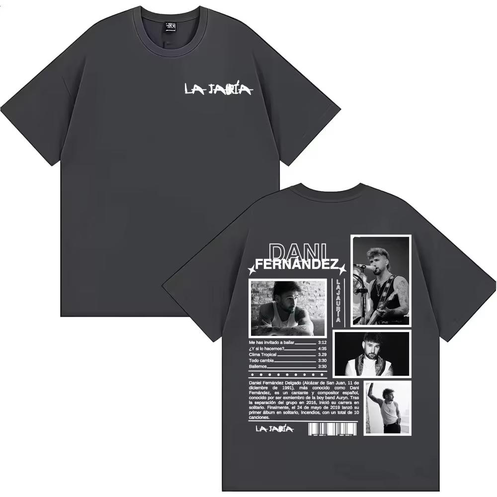 2026 Singer Dani Fernandez La Jauria Album Tour T Shirt Unisex Women Casual Cotton Short Sleeve Tshirt Fashion Retro T Shirts