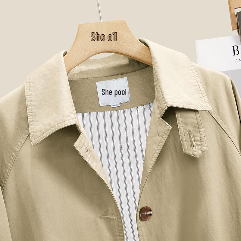 Женский повседневный тренч с лацканами свободного кроя