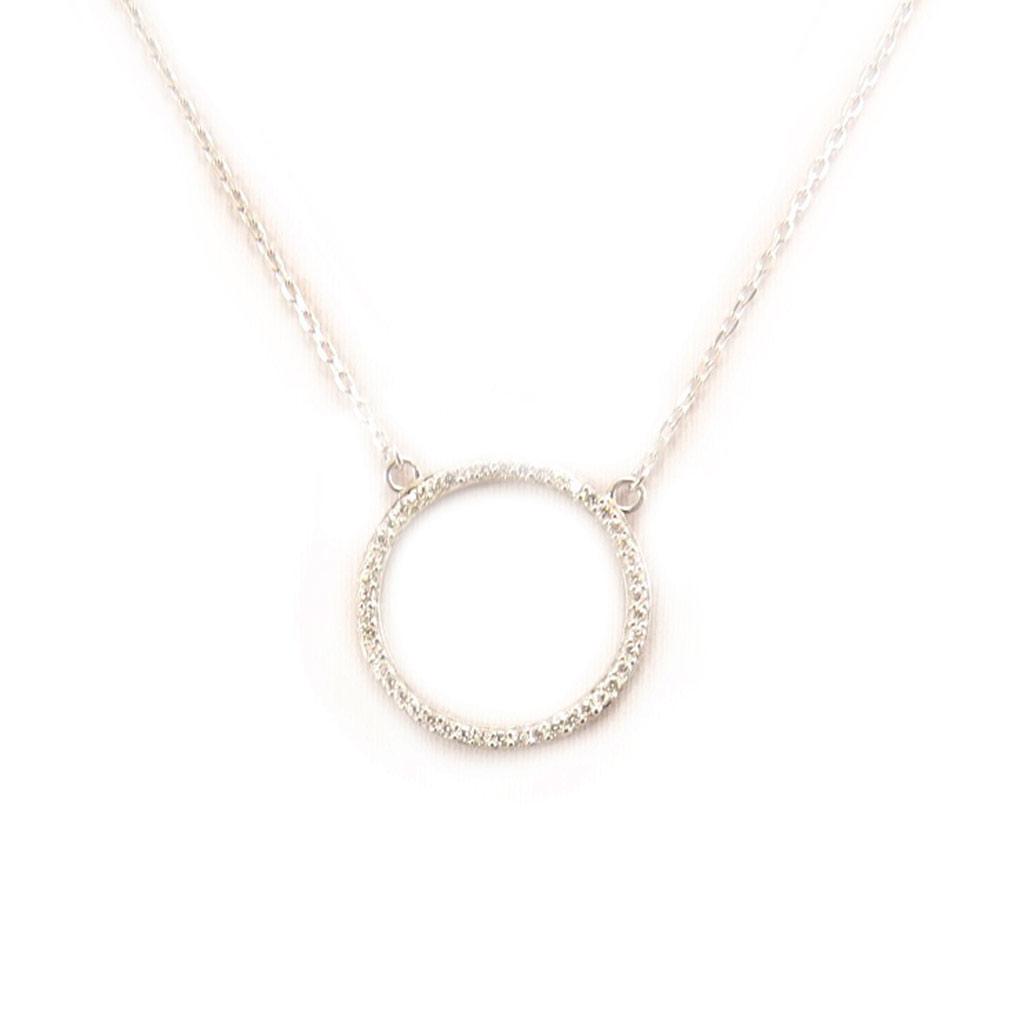 Les Trésors De Lily [L4613] - Серебряное колье "Богиня" серебристо-белое (родиевое покрытие) - 22 мм