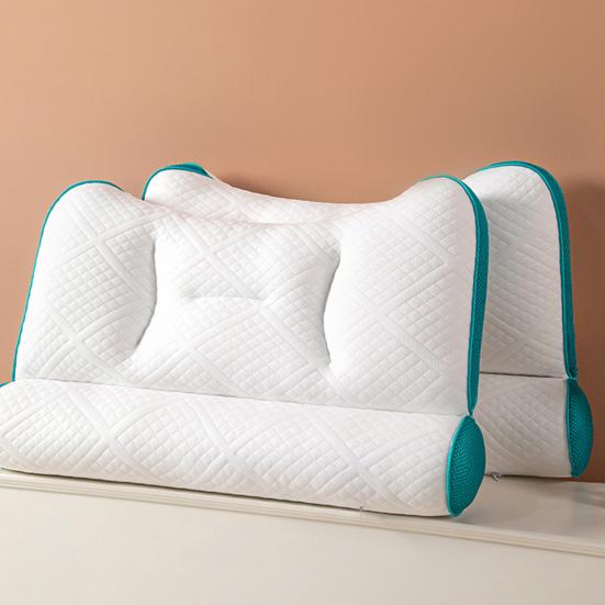 Ergonomic Neck Support Pillow Cervical Protection Memory Foam Pillows for Side Back & Stomach Sleepers Breathable Neck Rest Cushion for Bedroom Hotel