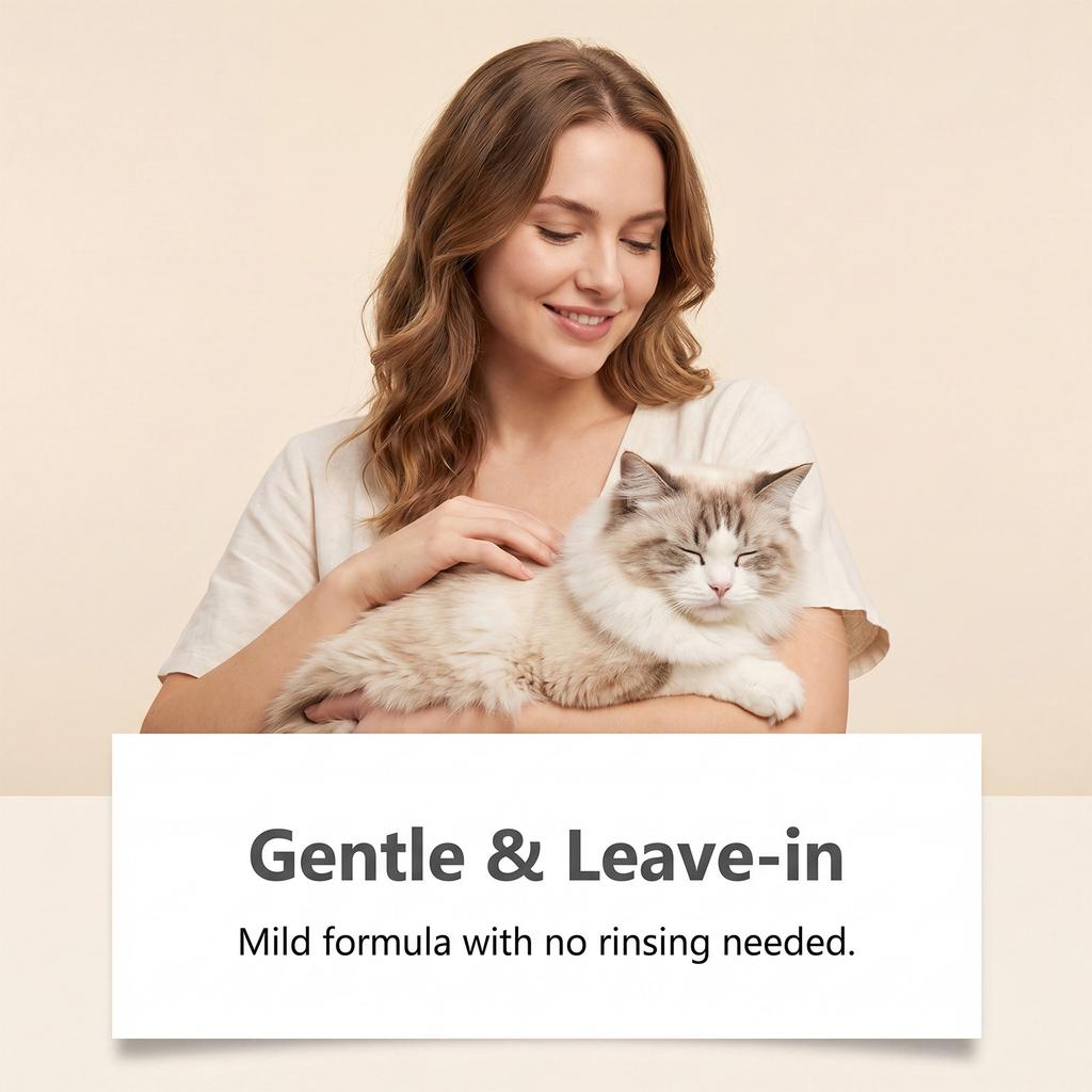 EELJOY Cat Hair Conditioning Spray Gentle No-Rinse Care for Shiny Smooth Coat Portable Pet Grooming 100ml