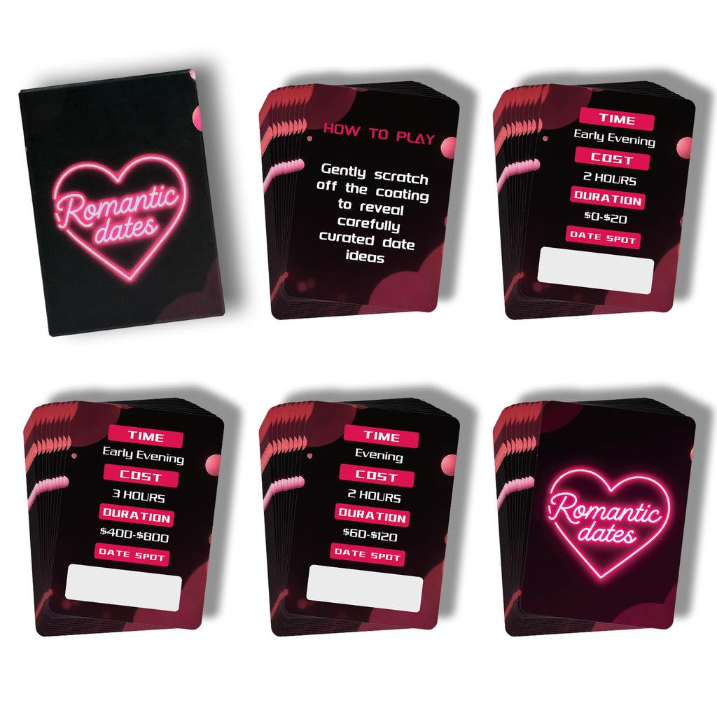 50 Couple Date Topic Scratch-off Cards, Creative And Fun Couple Bedroom Game Props Cards