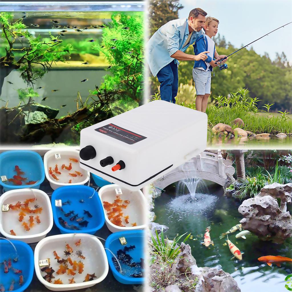 Aquarium Air Pump Kits Oxygen Air Pump with Tube Air Stone for Fish Tank Battery Operated
