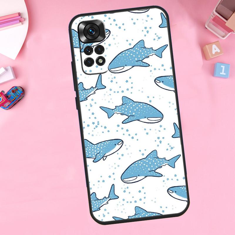 Китовые акулы Для чехла на телефон Xiaomi Redmi Note 14 10 11 12 13 15 Pro Plus Для Redmi 15C 14C 10C 12C 13C 15