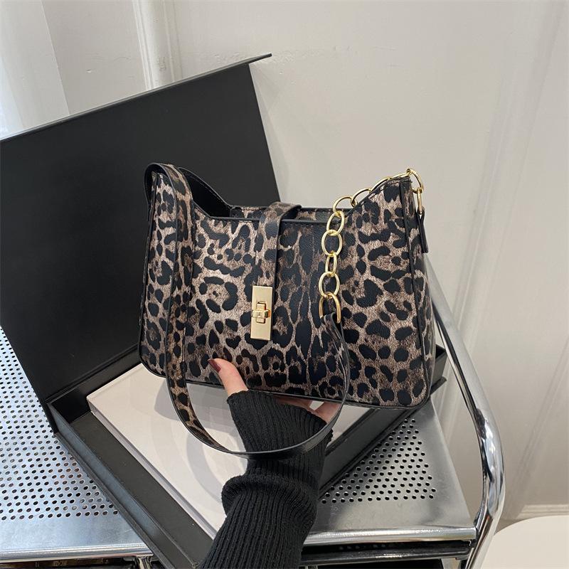 Сумка с леопардовым принтом Niche Design для женщин, новая модная и универсальная сумка под мышкой, модная сумка через плечо на одно плечо