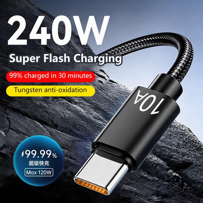 Новый 10А 240 Вт Супербыстрый Зарядный Type C Кабель Usb Передача Данных Дата-Кабель Для Xiaomi Redmi Huawei 0.3/1/1.5/2/3 м