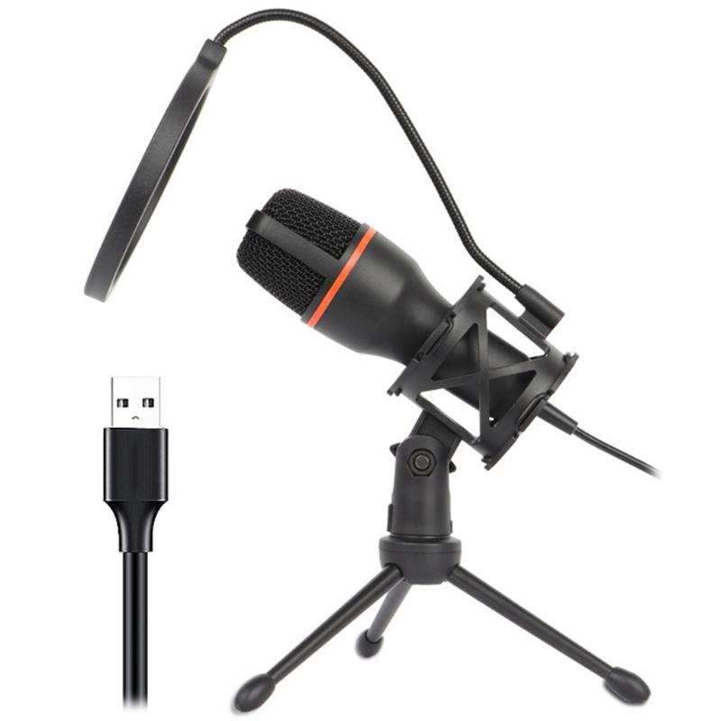 1 комплект конденсаторного микрофона USB игровой микрофон встроенная светодиодная подсветка для ПК ноутбука игр пения и записи