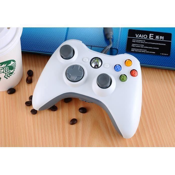Manette de jeu - BLANC - Xbox - Filaire - USB - Vibration intégrée