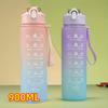 1-3PCS Sports Water Bottle for Running Drinking Bottle 2L Motivational with Time Marker Stickers Portable Reusable Plastic Cups