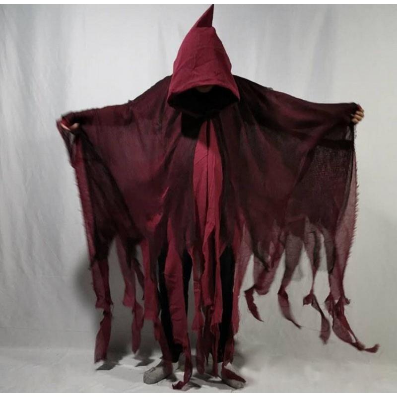 Halloween Zombie Skeleton Cape Adult Kids Cosplay Horror Ghost Death Costume