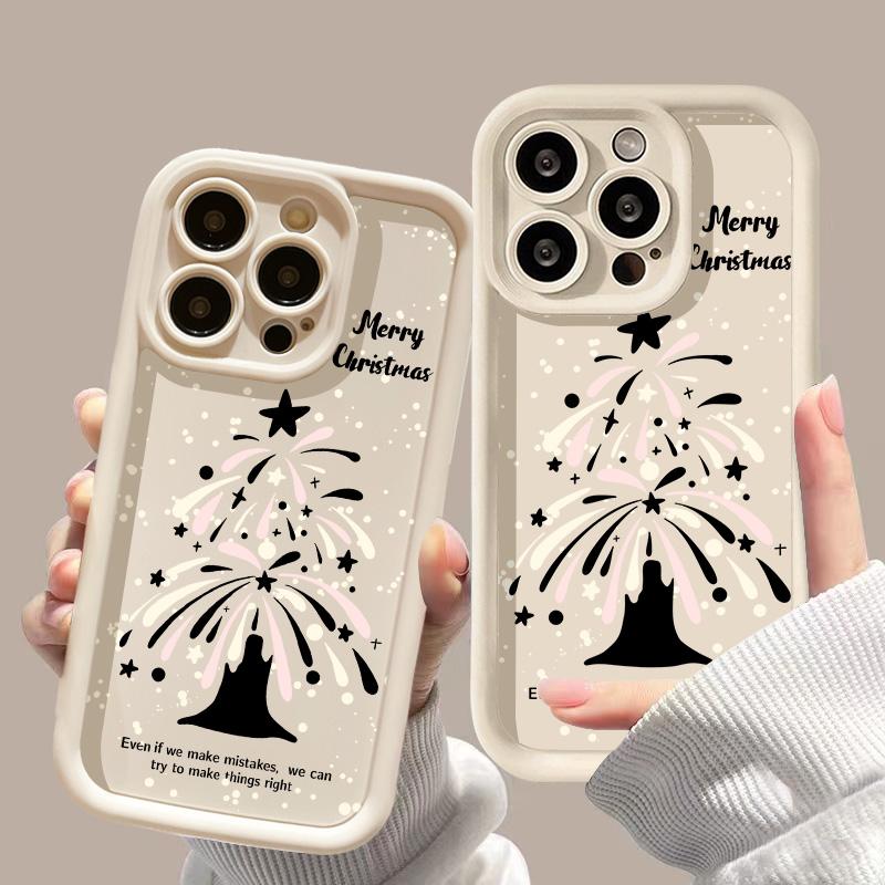 Рождественский чехол для iPhone 11 13 12 14 15 16 Pro Max XR XS Samsung A15 A55 A05 Redmi 12 13C OPPO A16 A18 A60 Reno 11 Vivo Y17S Y12 infinix note