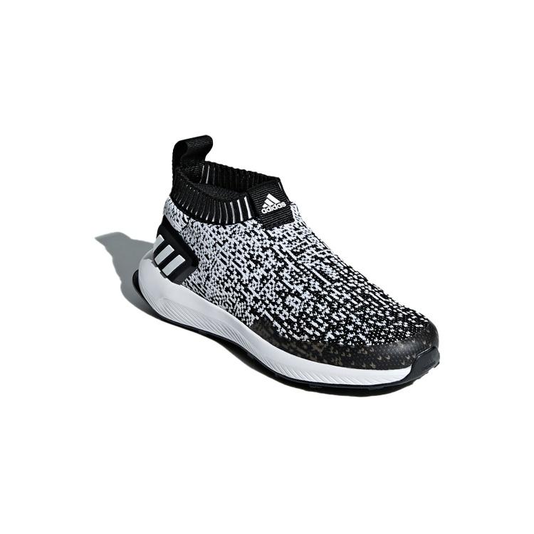 Adidas Rapidarun Mesh Comfortable Slip Resistant Low top Kids' Running Shoes Black White Children Aged 3 7 Years Old D97544