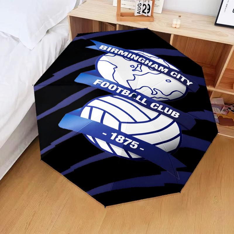 1PC Birming-ham Football Club Printed Umbrella Folding umbrella, automatic umbrella 8-Frame for Travel, camping Fan gifts Christmas Gifts