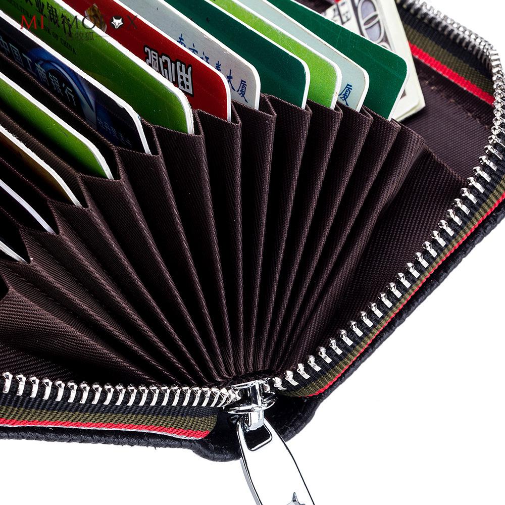 МодныйRFID-кошелек-гармошка из коровьей кожи с молнией для женщин и мужчин