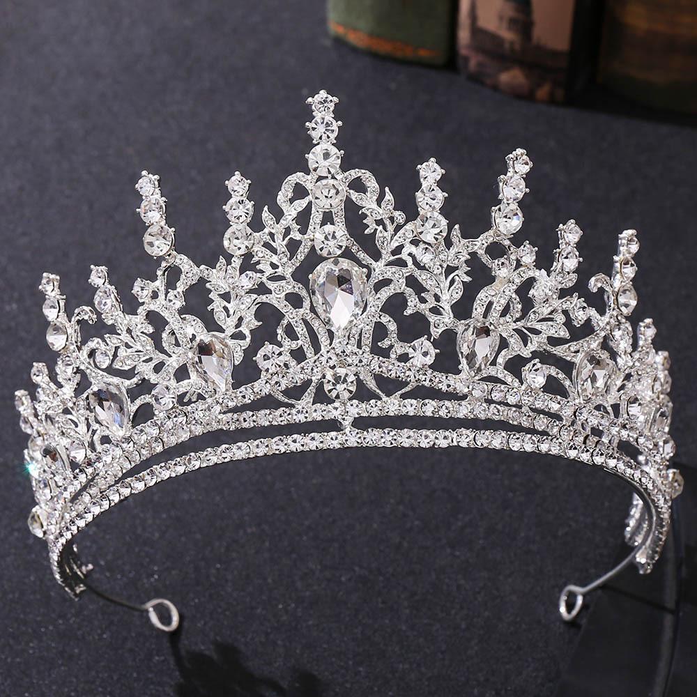New Baroque Fashion Large Crown Tiara Bride Birthday Crown European Style Rhinestone Wedding Accessories