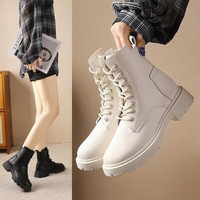 Женские ботинки Мартина в британском стиле 2025 новая осенне-зимняя обувь ботинки на платформе короткие ботинки снежные хлопковые ботинки взрыв вельвет