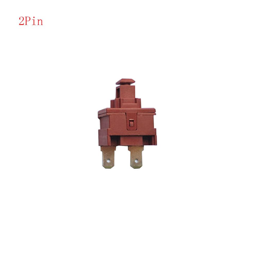 Power Switch Push Button KAN-L5 Switch 7.5A 250V AC 15A 125V AC Water Heater Vacuum Cleaner Self-Locking Switch 2Pin 4Pin